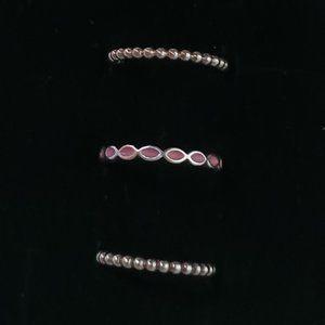 Pandora Stackable Ring Set of 3 - Size 7